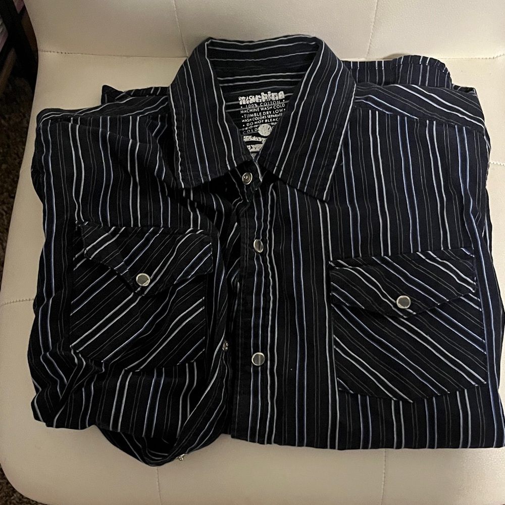 Men's Black Striped Shirt